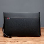 Sac  main d'affaires en cuir pour hommes, pochette souple, sac de taille lgant, pochette pour ordinateur ...