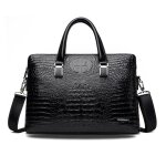 Sac  main en cuir pu pour homme bombe alligator, fourre - tout, ordinateur portable 14, male initiated ...