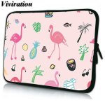 Sac d'ordinateur imprim flamant rose pour femmes, sacoche  manches, tui de protection, funda portable ...