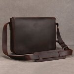 Sac rétro en cuir véritable pour hommes, sac à bandoulière pour ordinateur portable, sacs de bureau marron ... Sac rétro en cuir véritable pour hommes, sac à bandoulière pour ordinateur portable, sacs de bureau marron ...