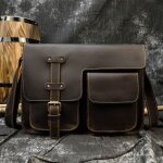 Sac rétro en cuir véritable pour hommes, sac à bandoulière pour ordinateur portable, sacs de bureau marron ... Sac rétro en cuir véritable pour hommes, sac à bandoulière pour ordinateur portable, sacs de bureau marron ...