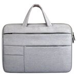 Sacoche ordinateur portable 12 pouces avec poches multiples et poign�e pratique gris yonis