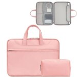 Sacoche pour ordinateur portable 13 a 13, 3 pouces en similicuir imperm�able rose yonis
