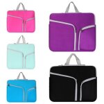 Sacoche ordinateur portable 17 pouces rose multi - poches mat�riau plong�e noir yonis