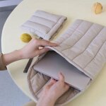 Sacoche ordinateur portable coton brod� l�ger 12. 9 - 13. 3 pouces orange orange yonis