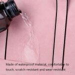 Sacoche ordinateur portable etanche antichoc 15 pouces cuir pu gris clair rose yonis