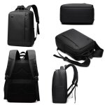 Sacoche ordinateur portable etanche grande capacit� business 14 pouces noir noir yonis
