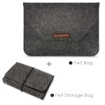 Sacoche pour ordinateur portable en feutre de laine, housse pour macbook air 13 pro, matepleavec souris ...