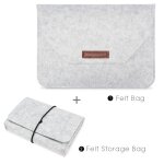 Sacoche pour ordinateur portable en feutre de laine, housse pour macbook air 13 pro, matepleavec souris ...