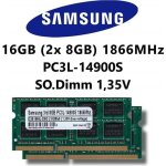 Samsung 16 go (2 x 8 go) ddr3 1866 mhz (pc3l kit double canal 14900s so dimm bas voltage ordinateur portable ... Samsung 16 go (2 x 8 go) ddr3 1866 mhz (pc3l kit double canal 14900s so dimm bas voltage ordinateur portable ...