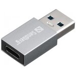 Sandberg 136 - 46 changeur de genre de cble usb - a usb - c aluminium