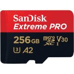 Sandisk 256 go extreme pro carte microsdxc + adaptateur sd classe 10, u3, v30