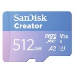 Sandisk creator - carte m�moire flash (adaptateur microsdxc vers sd inclus(e)) - 512 go - a2 / video ...