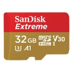 Sandisk extreme - carte mémoire flash - 32 go - a1 / video class v30 / uhs - i u3 / class10 - microsdhc ... Sandisk extreme - carte mémoire flash - 32 go - a1 / video class v30 / uhs - i u3 / class10 - microsdhc ...