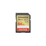 Sandisk extreme plus - carte m�moire flash - 64 go - uhs - i u3 / class10 - sdxc uhs - i