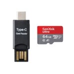 Sandisk ultra micro sd sdxc 64go 64gb 64g tf carte 140mb / s classe 10 u1 a1 adaptateur sd et lecteur ...