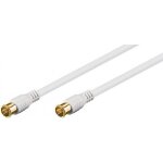 Sat c�ble d'antenne white, 1. 50 m quick f - plug / quick f - plug (100% shielded, gold plated)