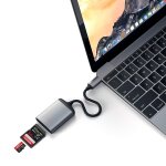 Satechi aluminum type - c uhs - ii micro / sd card reader space grey Satechi aluminum type - c uhs - ii micro / sd card reader space grey
