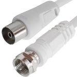 Satellite antenna cable, 75 ohm sat tv cable, rf coaxial female to f - type male connector sat freesat ...