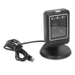 Scanner de codes - barres 2d mains libres qr, lecteur de bureau filaire usb omnidirectionnel pour magasin ...