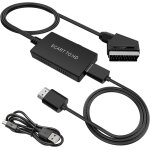 Scart to hdmi adapter with hdmi and scart cable and usb cable video and audio converter 720p / 1080p ...