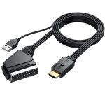 Scart vers hdmi convertisseur pritel vers hdmi avec cble hdmi, supporte la commutation 4:3 et 16:9 ...