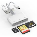 Sd card reader, 3 in 1 sd adapter for sd / micro sd / xd card, usb c sd card reader compatible with iphone ...