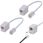 Senior - adaptateur rj45 vers rj11, 2 pièce blanc ethernet rj45 8p8c vers câble téléphonique rj11 6p4c, ... Senior - adaptateur rj45 vers rj11, 2 pièce blanc ethernet rj45 8p8c vers câble téléphonique rj11 6p4c, ...