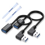 Senior - cble d'extension usb 3, 0 angle gauche, cble de donnes usb mle a femelle de 30cm, adaptateur ...