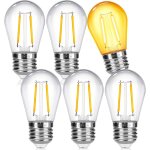 Sept - ampoule e27 led 2w s14 edison filament plastique 220v blanc chaud 2700k, non dimmable, équivalente ... Sept - ampoule e27 led 2w s14 edison filament plastique 220v blanc chaud 2700k, non dimmable, équivalente ...
