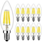 Sept - ampoules led filament flamme e14 6w equivalent 60w blanc froid 6500k 600lm ampoule led e14 flamme ...