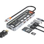 Sept - hub usb c, adaptateur 7 en 1 usb c vers hdmi avec hdmi 4k, 100 w pd, 3 ports usb - a, lecteur ...