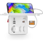 Sept - pd20w usb prise avec interrupteur, prise multiple avec charge rapide qc18w et pd3. 0, multiprise ...