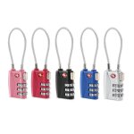 Serrure  cble de scurit approuve tsa, cadenas  3 chiffres avec mot de passe, disponible en 5 couleurs, ...