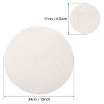 Set de 6 napperons ronds pour table à manger, tissés, anti - dérapants, en pp, avec dessous de verre ... Set de 6 napperons ronds pour table à manger, tissés, anti - dérapants, en pp, avec dessous de verre ...