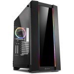 Boitier pc moyen tour atx sharkoon elite shark ca200g rgb avec panneaux vitrs - noir
