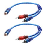 Shiba - lot de 2 cbles rpartiteurs rca y, 20 cm, 1 fiche mle vers 2 femelle, cble rpartiteur court ...