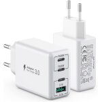 Shiba - lot de 2 chargeurs usb c 40 w, bloc de charge rapide pd + qc - prise murale de type c - adaptateur ...