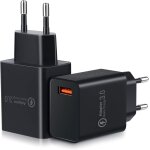 Shiba - 2 - pack quick charge 3. 0 chargeur mural usb, charge rapide de 18w adaptateur secteur usb pour ...
