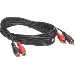 Shiba - cble rca kjackcmf2 - 10 - 10 m - 2 fiches rca mles vers 2 prises rca femelles - pour tv, tlphone ...