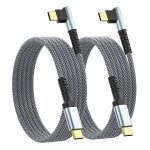 Shiba - cble usb c [2 - pack, 3m] 3. 1a chargeur type c chargement rapide angle droit, tresse en nylon ...