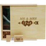 Shiba - cl usb en bois avec gravure au laser mr & mrs design - cl usb de 32 go avec botier en bois ...