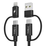 Shiba - ipad mini 7 cble chargeur multi usb c 1m, 4 - en - 1 universel type c charge rapide cordon avec ...