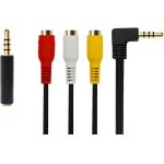 Shiba - jack 3, 5 mm vers rca femelle, av cable, cable adaptateur tv, cble mle vers fiche mle 3rca ...