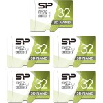 Shiba - silicon power lot de 5 cartes microsd haute vitesse avec adaptateur 32 go[646]