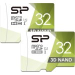 Silicon power lot de 2 cartes microsd haute vitesse avec adaptateur 32 go