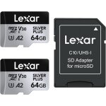 Silver plus lot de 2 cartes micro sd 64 go, jusqu'a 205 mo / s de lecture, 100 mo / s en ecriture, carte ...