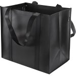 Sjzg - lot de 1 sac fourre - tout rutilisable non tiss noir pour chariot de courses, sac fourre - tout ...
