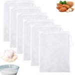 Sjzg - lot de 6 sac a lait vegetal, 20x30cm rutilisables mousseline alimentaire - en nylon bio - avec ...