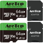 Sjzg - carte micro sd 64go, carte sd lot de 2, sdxc, u3, v30, c10, a1, uhs - i, carte m�moire avec adaptateur ...